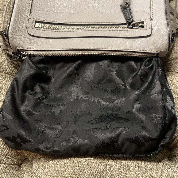 Sale! Rebecca Minkoff light gray crossbody bag with chain strap and tassels. - Picture 11 of 16